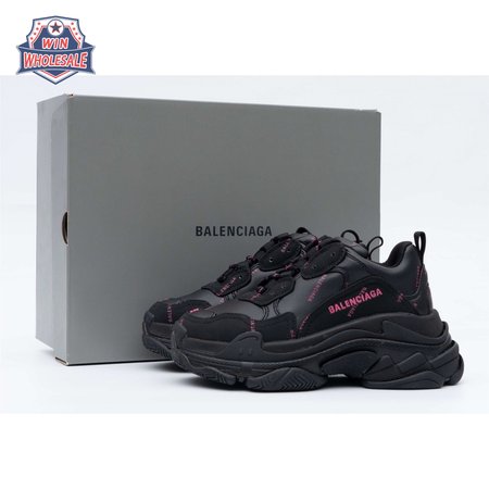 Balenciaga Triple S Allover Logo Black Pink (W) SIZE: 35-45