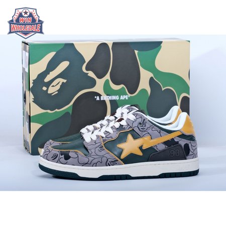 Bape Sk8 Sta Grey Mustard Yellow 40-45