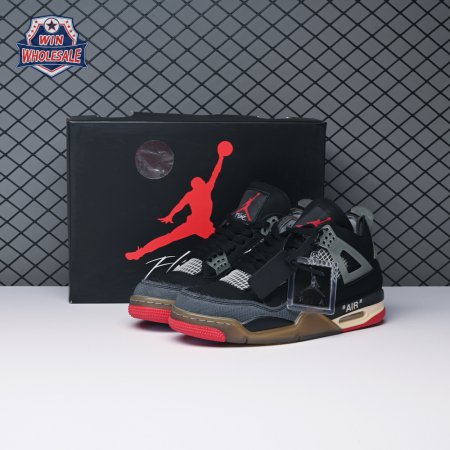 Off-White X Air Jordan 4 Bred CV9388-001 Unisex