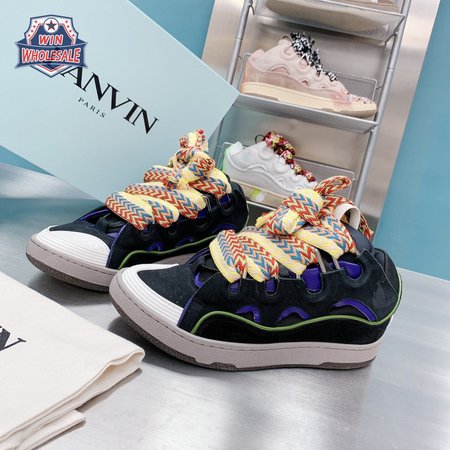 Lanvin Leather Curb Black Purple DRA1-P21B145 35-45