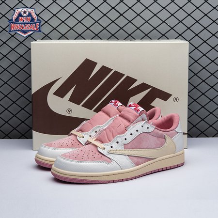 Travis Scott x Air Jordan 1 Low OG Pink Beige Red DM7866-600 Unisex