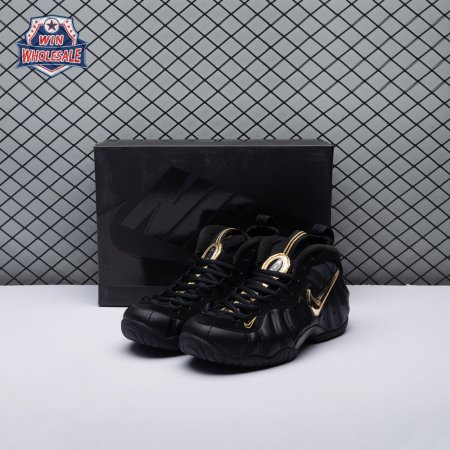 Nike Air Foamposite Pro Black Metallic Gold 624041-009 Unisex
