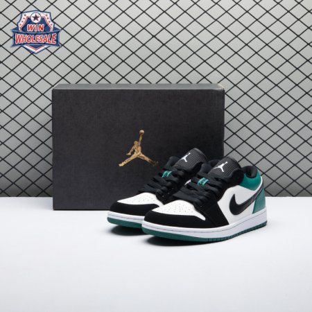 Jordan 1 Low White Black Mystic Green 553558-113 Unisex
