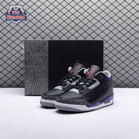 Jordan 3 Retro Black Court Purple CT8532-050 Men's