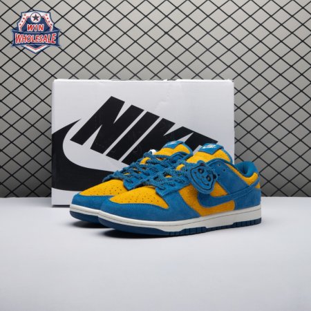 Nike Dunk Low SE Panda-Monium Court Blue Yellow Ochre Suede IH7648-700 Unisex